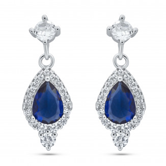 Cobalt Cascade Sapphire Earrings
