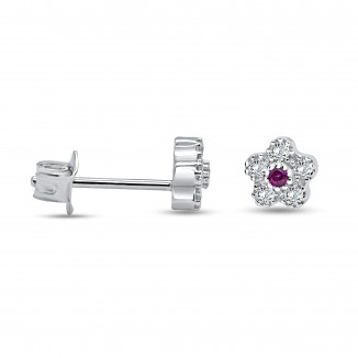Ruby Blossom Stud Earrings