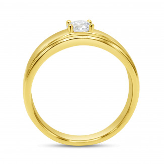 Gold-Kissed Zirconia Delight - 24K Gold Plated Band