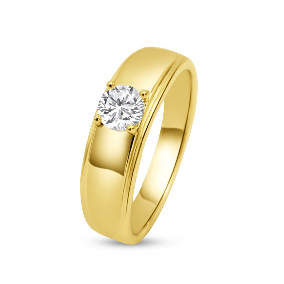 Gold-Kissed Zirconia Delight - 24K Gold Plated Band
