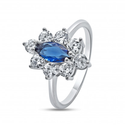 Whispering Sapphire Marquise Flower Ring